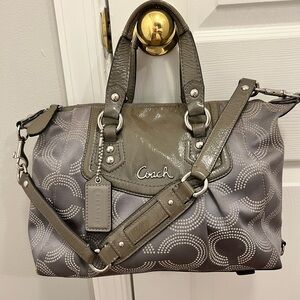 Coach F20027 Gray and Silver Women's Satchel
